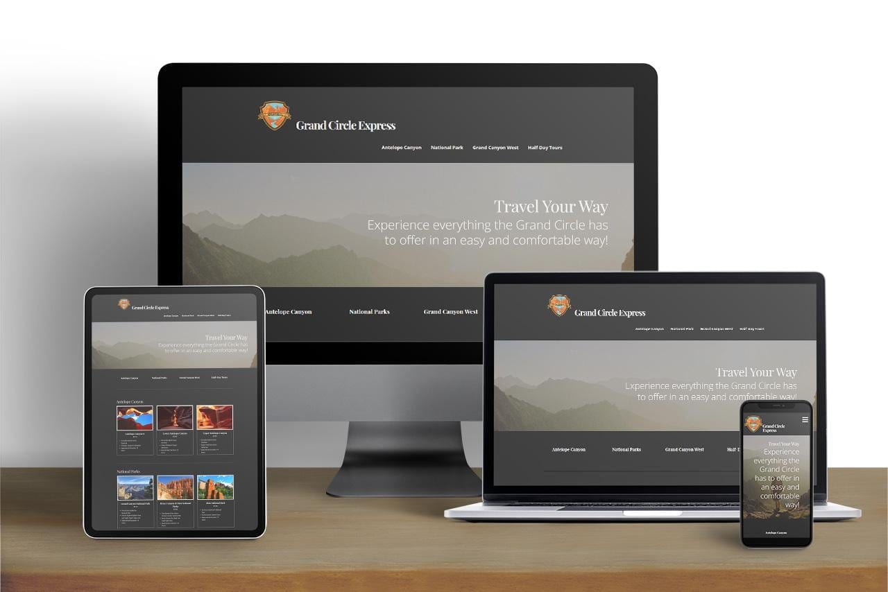 Grand Circle Express website shown on desktop, tablet and mobile
