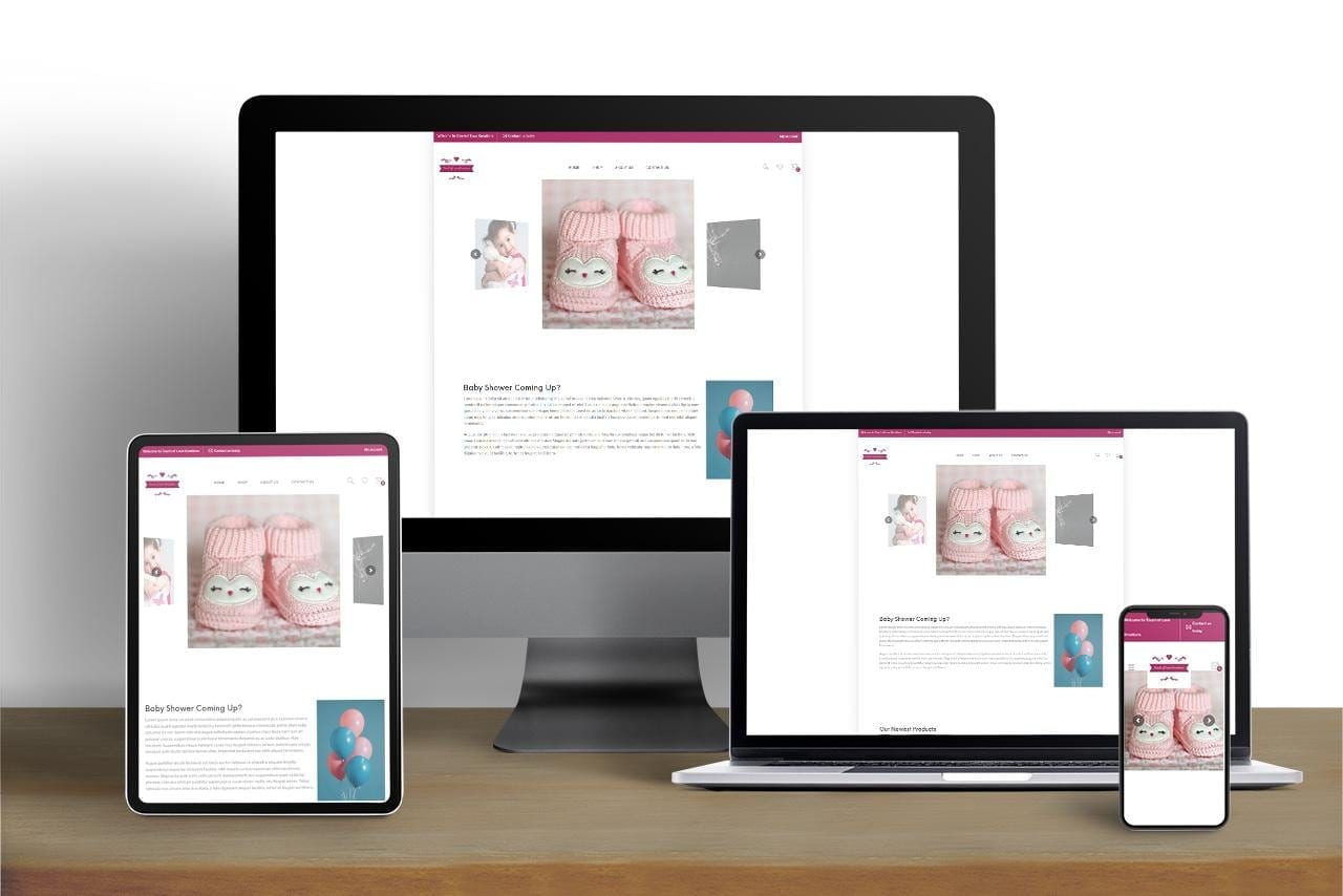 Touch Of Love Kreations website shown on desktop, tablet and mobile